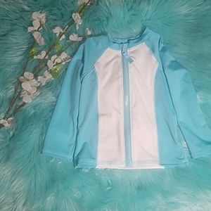 Blue white swim shirt